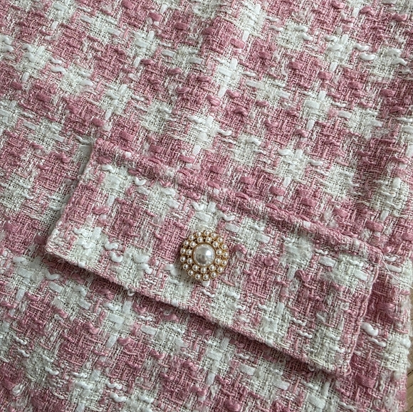 Pink and White Tweed Mini Dress - Picture 3 of 3